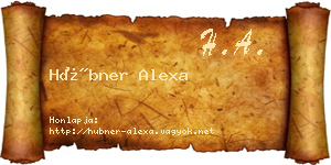 Hübner Alexa névjegykártya